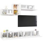 Casa si Gradina - Mobilier - Seturi de mobilier - Seturi living - Set dulapuri TV, 6 piese, alb, lemn prelucrat - Infinity.ro