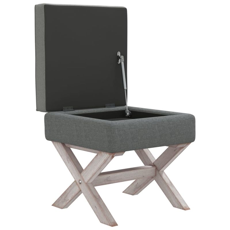 Casa si Gradina - Mobilier - Canapele si coltare - Banchete - Taburet de depozitare, gri inchis, 45x45x49 cm, material textil - Infinity.ro
