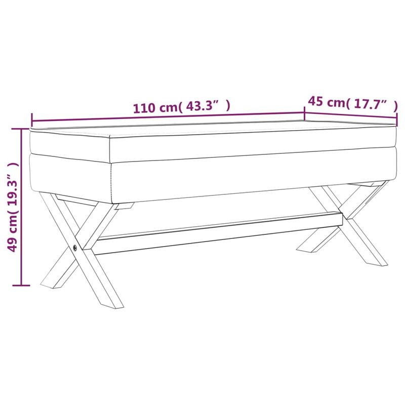 Casa si Gradina - Mobilier - Canapele si coltare - Banchete - Taburet de depozitare, gri deschis, 110x45x49 cm, catifea - Infinity.ro