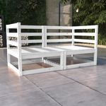 Casa si Gradina - Gradina si terasa - Mobilier exterior - Canapele si fotolii gradina - Canapea de gradina cu 2 locuri, alb, lemn masiv de pin - Infinity.ro