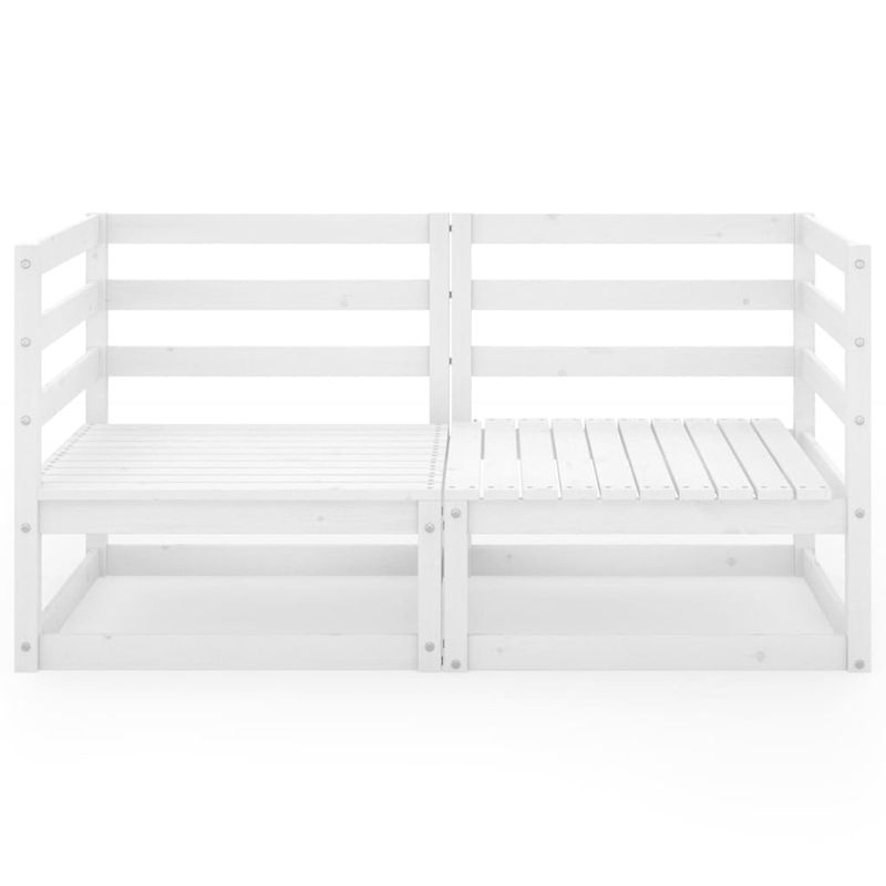 Casa si Gradina - Gradina si terasa - Mobilier exterior - Canapele si fotolii gradina - Canapea de gradina cu 2 locuri, alb, lemn masiv de pin - Infinity.ro