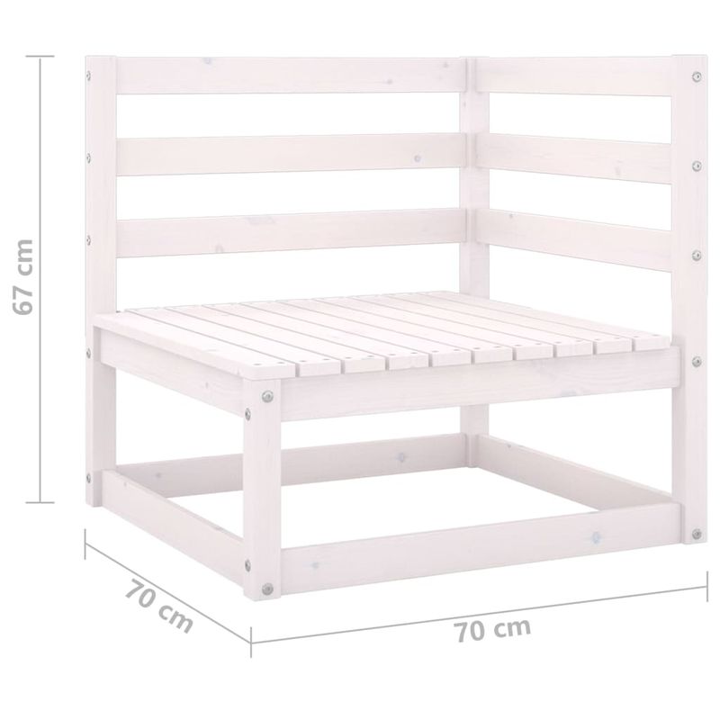 Casa si Gradina - Gradina si terasa - Mobilier exterior - Canapele si fotolii gradina - Canapea de gradina cu 2 locuri, alb, lemn masiv de pin - Infinity.ro