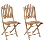 Casa si Gradina - Gradina si terasa - Mobilier exterior - Scaune si sezlonguri gradina - Scaune de gradina pliabile cu perne, 2 buc., cu perne, bambus, negru, model 40x40x7 cm - Infinity.ro