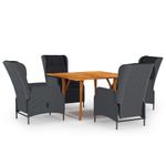 Casa si Gradina - Gradina si terasa - Mobilier exterior - Seturi mobila gradina - Set de masa pentru gradina, 5 piese, gri inchis - Infinity.ro