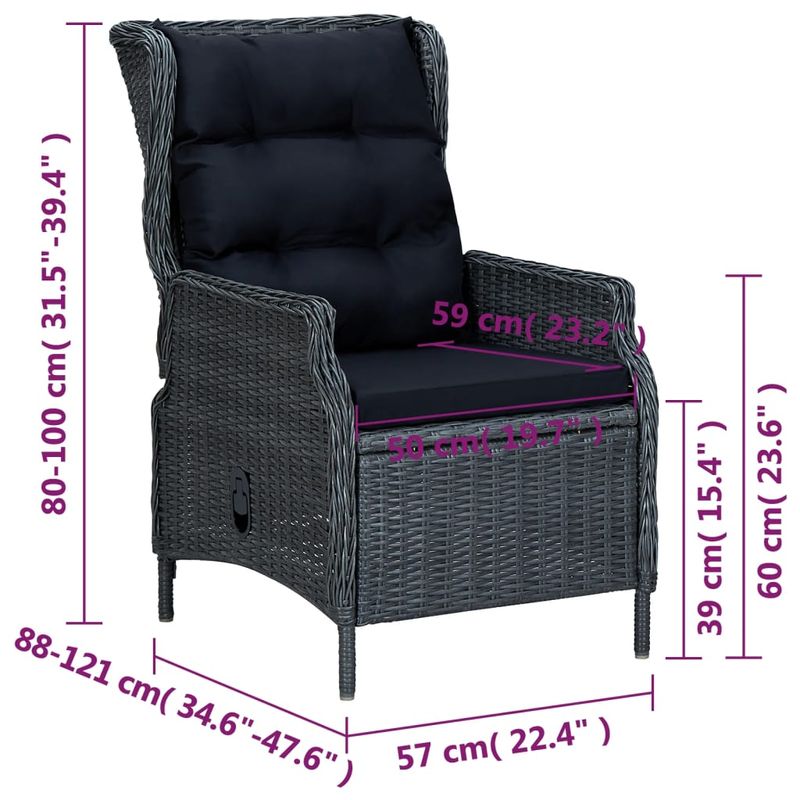 Casa si Gradina - Gradina si terasa - Mobilier exterior - Seturi mobila gradina - Set de masa pentru gradina, 5 piese, gri inchis - Infinity.ro
