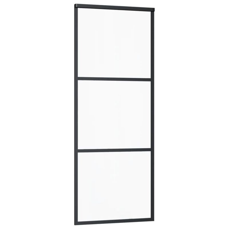 Casa si Gradina - Constructii - Usi interior, exterior si garaj - Usi interior - Usa glisanta, negru, 76x205 cm, sticla ESG si aluminiu - Infinity.ro
