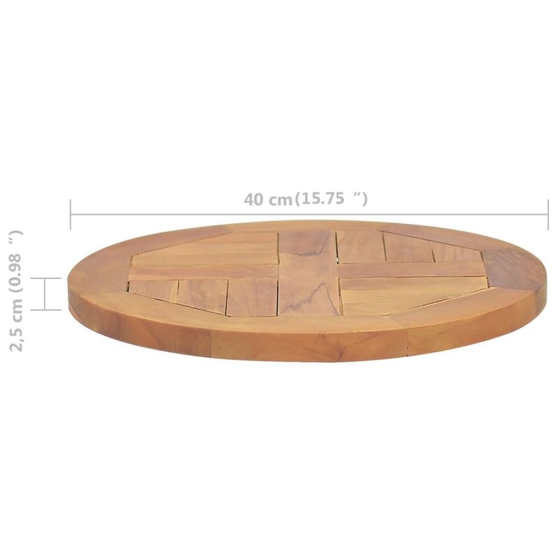 Casa si Gradina - Mobilier - Feronerie si accesorii mobila - Blat de masa, 40 cm, lemn masiv de tec, rotund, 2,5 cm - Infinity.ro