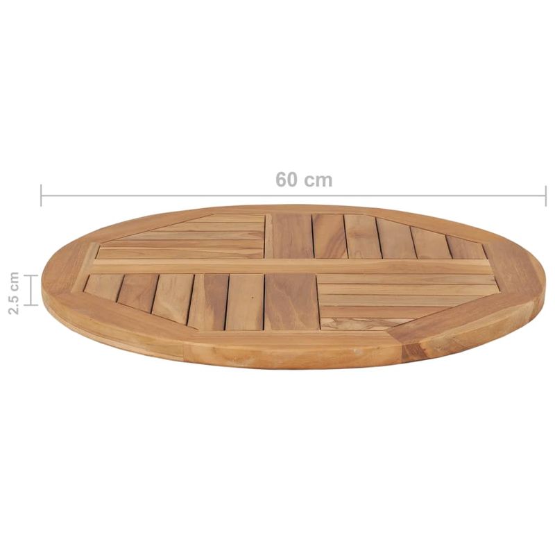 Casa si Gradina - Mobilier - Feronerie si accesorii mobila - Blat de masa, 60 cm, lemn masiv de tec, rotund, 2,5 cm - Infinity.ro