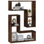 Casa si Gradina - Mobilier - Biblioteci si rafturi - Rafturi - Rafturi de perete, 2 buc., stejar fumuriu, 50x15x50 cm, lemn - Infinity.ro