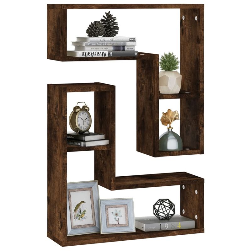 Casa si Gradina - Mobilier - Biblioteci si rafturi - Rafturi - Rafturi de perete, 2 buc., stejar fumuriu, 50x15x50 cm, lemn - Infinity.ro