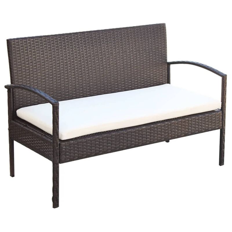 Casa si Gradina - Gradina si terasa - Mobilier exterior - Seturi mobila gradina - Set mobilier de gradina cu perne, 4 piese, maro, poliratan - Infinity.ro