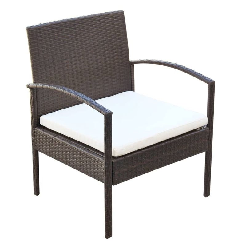 Casa si Gradina - Gradina si terasa - Mobilier exterior - Seturi mobila gradina - Set mobilier de gradina cu perne, 4 piese, maro, poliratan - Infinity.ro