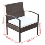 Casa si Gradina - Gradina si terasa - Mobilier exterior - Seturi mobila gradina - Set mobilier de gradina cu perne, 4 piese, maro, poliratan - Infinity.ro