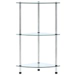 Casa si Gradina - Mobilier - Biblioteci si rafturi - Biblioteci - Raft cu 3 niveluri, transparent, 30x30x67 cm, sticla securizata - Infinity.ro