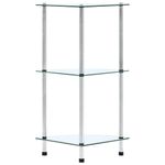 Casa si Gradina - Mobilier - Biblioteci si rafturi - Biblioteci - Raft cu 3 niveluri, transparent, 30x30x67 cm, sticla securizata - Infinity.ro