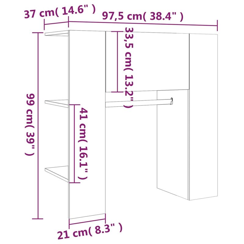 Casa si Gradina - Mobilier - Dulapuri si sifoniere - Dulapuri - Dulap de hol, stejar sonoma, 97,5x37x99 cm, lemn prelucrat - Infinity.ro