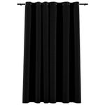 Casa si Gradina - Textile si covoare - Perdele si draperii - Perdele - Perdea opaca, aspect panza, cu ocheti, negru, 290 x 245 cm - Infinity.ro