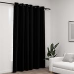 Casa si Gradina - Textile si covoare - Perdele si draperii - Perdele - Perdea opaca, aspect panza, cu ocheti, negru, 290 x 245 cm - Infinity.ro