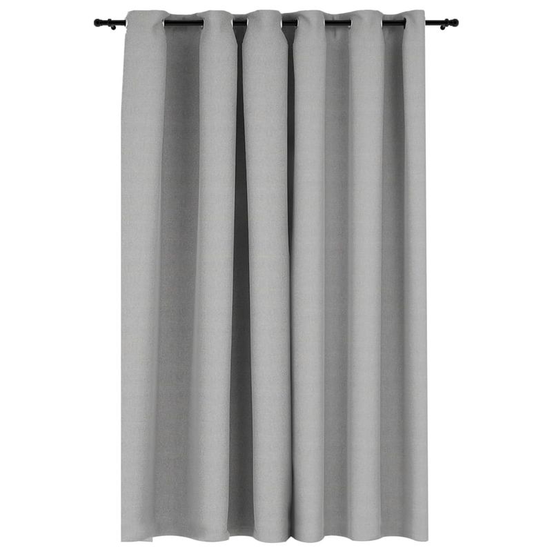 Casa si Gradina - Textile si covoare - Perdele si draperii - Perdele - Perdea opaca, aspect panza, cu ocheti, gri, 290x245 cm - Infinity.ro