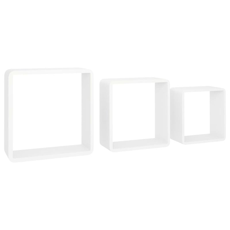Casa si Gradina - Mobilier - Biblioteci si rafturi - Rafturi - Rafturi cub de perete, 3 buc., alb, MDF, mărime 28x10x28 cm - Infinity.ro