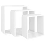 Casa si Gradina - Mobilier - Biblioteci si rafturi - Rafturi - Rafturi cub de perete, 3 buc., alb, MDF, mărime 28x10x28 cm - Infinity.ro