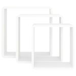Casa si Gradina - Mobilier - Biblioteci si rafturi - Rafturi - Rafturi cub de perete, 3 buc., alb, MDF, mărime 28x10x28 cm - Infinity.ro