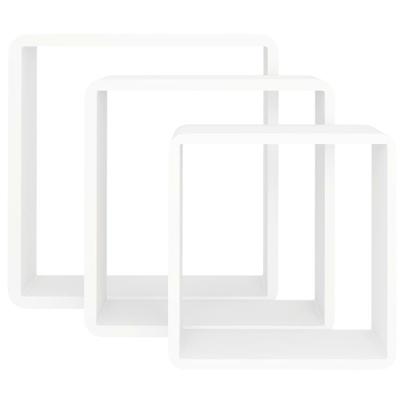 Casa si Gradina - Mobilier - Biblioteci si rafturi - Rafturi - Rafturi cub de perete, 3 buc., alb, MDF, mărime 28x10x28 cm - Infinity.ro