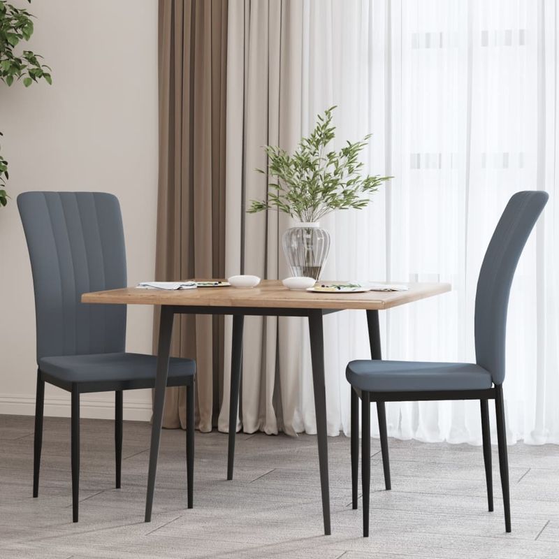 Casa si Gradina - Mobilier - Scaune si fotolii - Scaune - Scaune de sufragerie, 2 buc., gri inchis, catifea - Infinity.ro