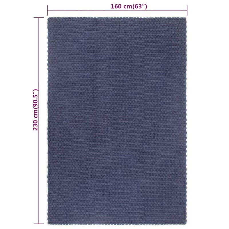 Casa si Gradina - Textile si covoare - Covoare - Covoare casa - Covor dreptunghiular, bleumarin, 160x230 cm, bumbac - Infinity.ro