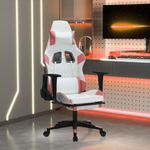 PC, gaming si accesorii - Gaming - Accesorii gaming - Scaune gaming - Scaun de jocuri, alb/roz, piele ecologica - Infinity.ro