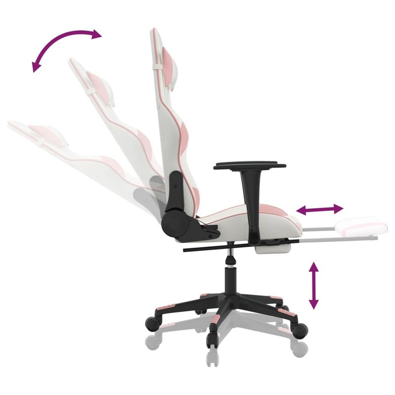 PC, gaming si accesorii - Gaming - Accesorii gaming - Scaune gaming - Scaun de jocuri, alb/roz, piele ecologica - Infinity.ro