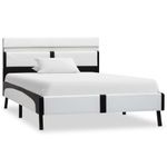 Casa si Gradina - Mobilier - Paturi si accesorii - Paturi - Cadru de pat cu LED, alb si negru, 90x200 cm, piele ecologica - Infinity.ro