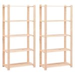 Casa si Gradina - Mobilier - Biblioteci si rafturi - Rafturi - Etajere cu 5 niveluri 2 buc. 80x38x170 cm pin masiv 250 kg - Infinity.ro