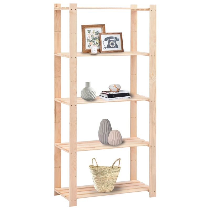 Casa si Gradina - Mobilier - Biblioteci si rafturi - Rafturi - Etajere cu 5 niveluri 2 buc. 80x38x170 cm pin masiv 250 kg - Infinity.ro