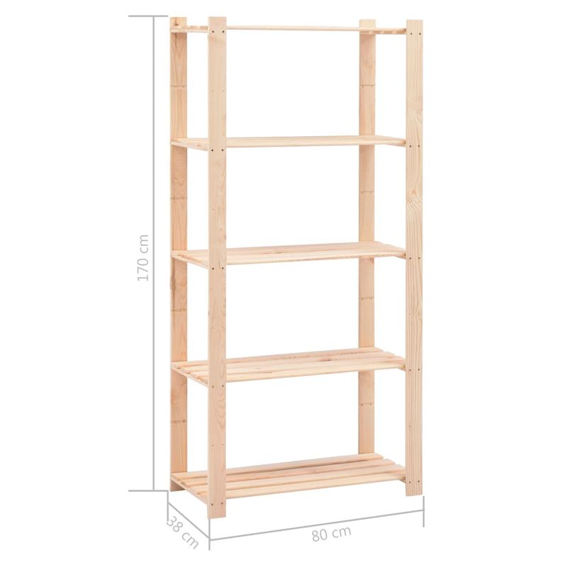 Casa si Gradina - Mobilier - Biblioteci si rafturi - Rafturi - Etajere cu 5 niveluri 2 buc. 80x38x170 cm pin masiv 250 kg - Infinity.ro