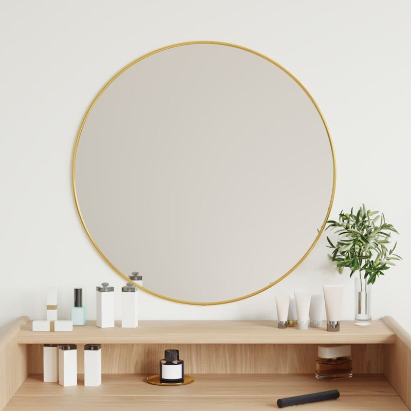 Casa si Gradina - Decoratiuni - Oglinzi - Oglinda de perete rotunda, auriu, Ø 60 cm - Infinity.ro