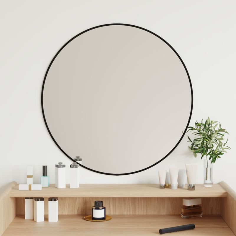 Casa si Gradina - Decoratiuni - Oglinzi - Oglinda de perete rotunda, negru, Ø 60 cm - Infinity.ro