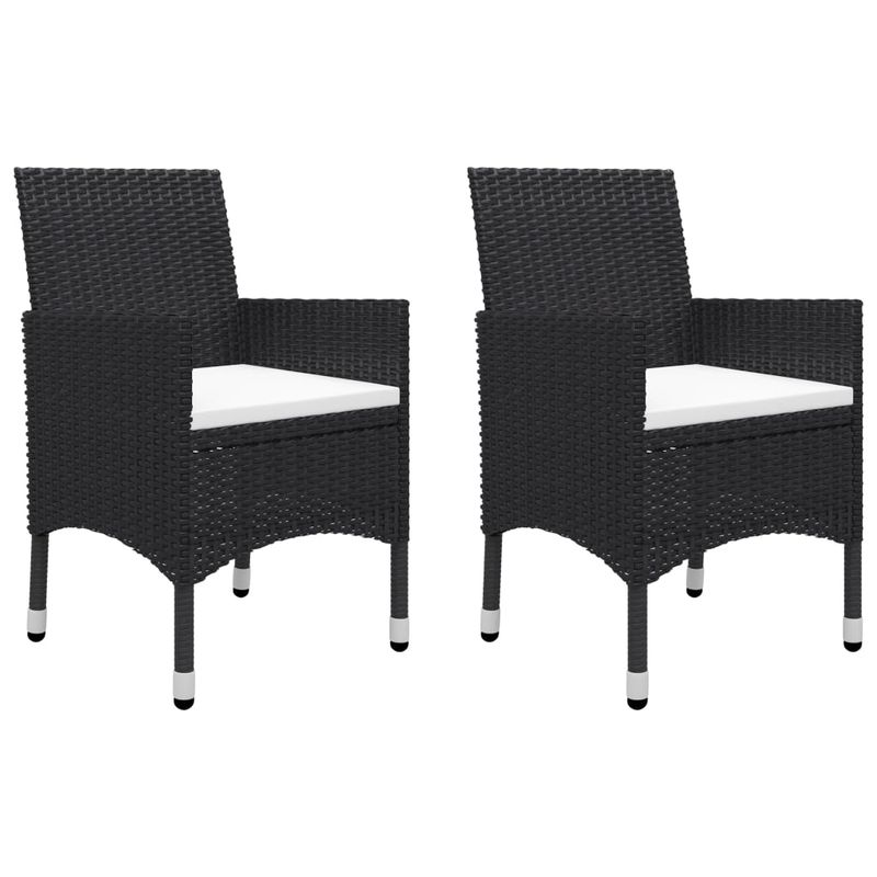 Casa si Gradina - Gradina si terasa - Mobilier exterior - Seturi mobila gradina - Set bistro de gradina, 3 piese, negru, poliratan si lemn acacia - Infinity.ro