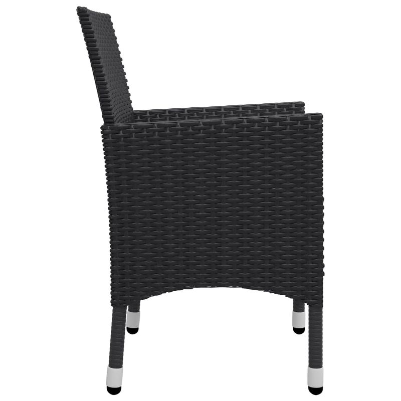 Casa si Gradina - Gradina si terasa - Mobilier exterior - Seturi mobila gradina - Set bistro de gradina, 3 piese, negru, poliratan si lemn acacia - Infinity.ro