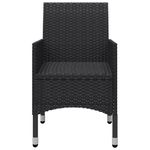 Casa si Gradina - Gradina si terasa - Mobilier exterior - Seturi mobila gradina - Set bistro de gradina, 3 piese, negru, poliratan si lemn acacia - Infinity.ro