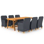 Casa si Gradina - Gradina si terasa - Mobilier exterior - Seturi mobila gradina - Set mobilier de gradina, 7 piese, gri inchis - Infinity.ro