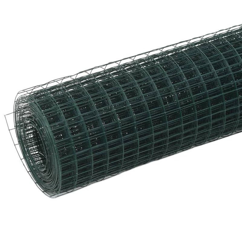 Casa si Gradina - Gradina si terasa - Garduri, panouri si accesorii - Plasa de sarma gaini, verde, 10 x 1,5 m, otel cu invelis PVC, dimensiunea ochiurilor 25x25 mm - Infinity.ro