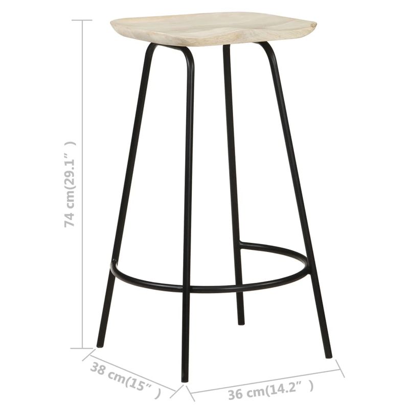 Casa si Gradina - Mobilier - Scaune si fotolii - Scaune - Scaune de bar, 2 buc., lemn masiv de mango - Infinity.ro