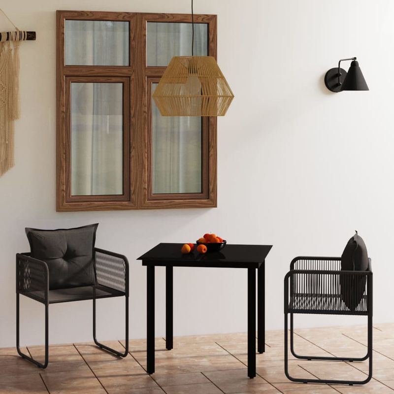 Casa si Gradina - Gradina si terasa - Mobilier exterior - Seturi mobila gradina - Set de mobilier pentru gradina, 3 piese, negru - Infinity.ro