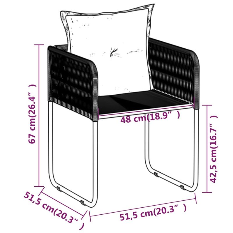 Casa si Gradina - Gradina si terasa - Mobilier exterior - Seturi mobila gradina - Set de mobilier pentru gradina, 3 piese, negru - Infinity.ro