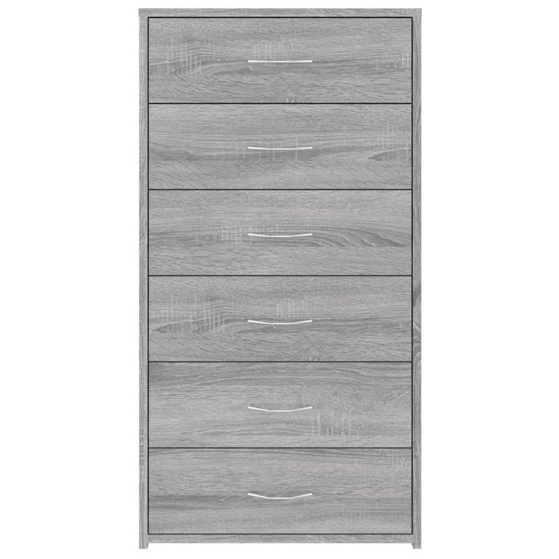 Casa si Gradina - Mobilier - Comode si corpuri - Comode - Servanta cu 6 sertare, stejar fumuriu, 50x34x96 cm, lemn, sonoma gri - Infinity.ro
