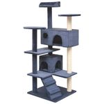 Petshop - Accesorii petshop - Jucarii animale - Ansambluri de joaca - Ansamblu pentru pisici cu funie de sisal, stalpi cu funie sisal, 125 cm, albastru inchis - Infinity.ro