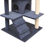 Petshop - Accesorii petshop - Jucarii animale - Ansambluri de joaca - Ansamblu pentru pisici cu funie de sisal, stalpi cu funie sisal, 125 cm, albastru inchis - Infinity.ro