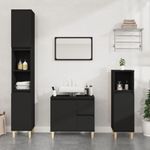 Casa si Gradina - Mobilier - Mobilier baie - Comode baie - Dulap de baie, negru, 65x33x60 cm, lemn prelucrat - Infinity.ro