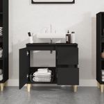 Casa si Gradina - Mobilier - Mobilier baie - Comode baie - Dulap de baie, negru, 65x33x60 cm, lemn prelucrat - Infinity.ro